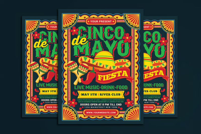 Cinco de Mayo Flyer, Print Templates ft. de & carnival - Envato