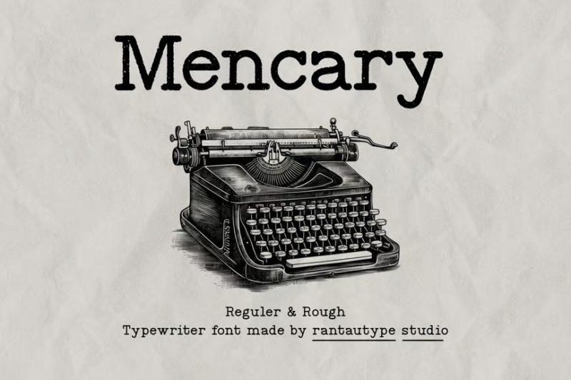 Mencary A Old Typewriter Font