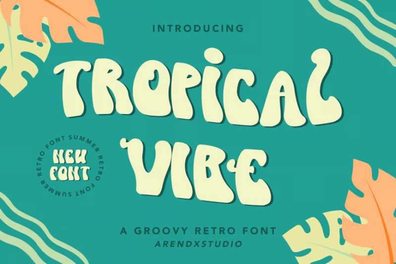 Tropical Vibe - Groovy Retro Font