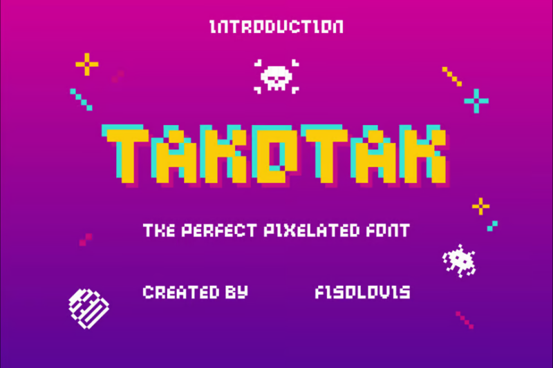 Takotak | The Perfect Pixelated Font