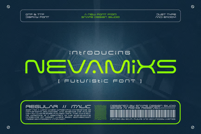 Nevamixs - Futuristic Font