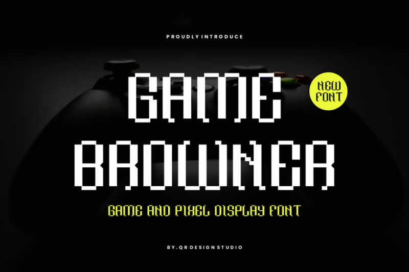 Game Browner - Pixel & Glitch Font