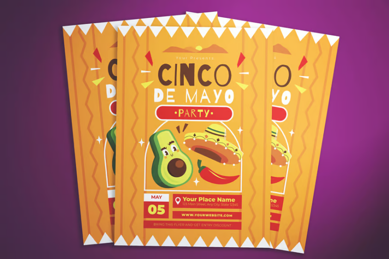 Cinco De Mayo Flyer, Print Templates ft. cinco & miaodrawing - Envato