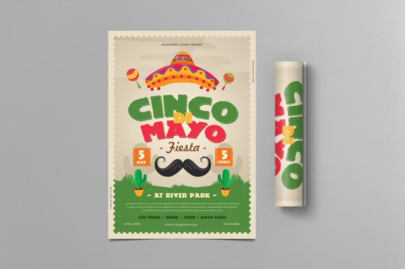 Cinco De Mayo Flyer, Print Templates ft. cinco & may - Envato