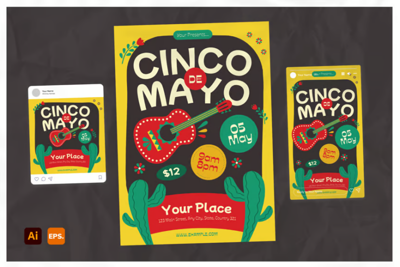 Cinco De Mayo Flyer, Print Templates ft. cinco & mayo - Envato