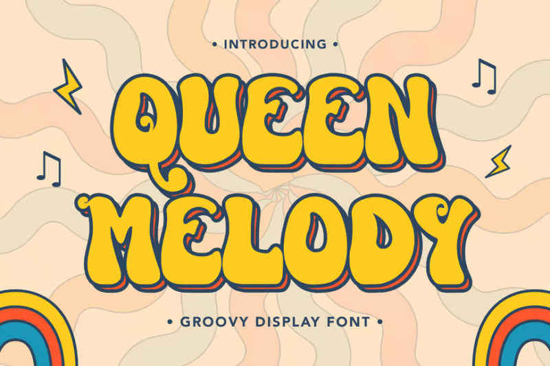 QueenMelody - Groovy Display Font