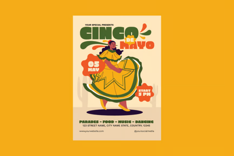 Cinco De Mayo Flyer, Print Templates ft. caribbean & celebration - Envato