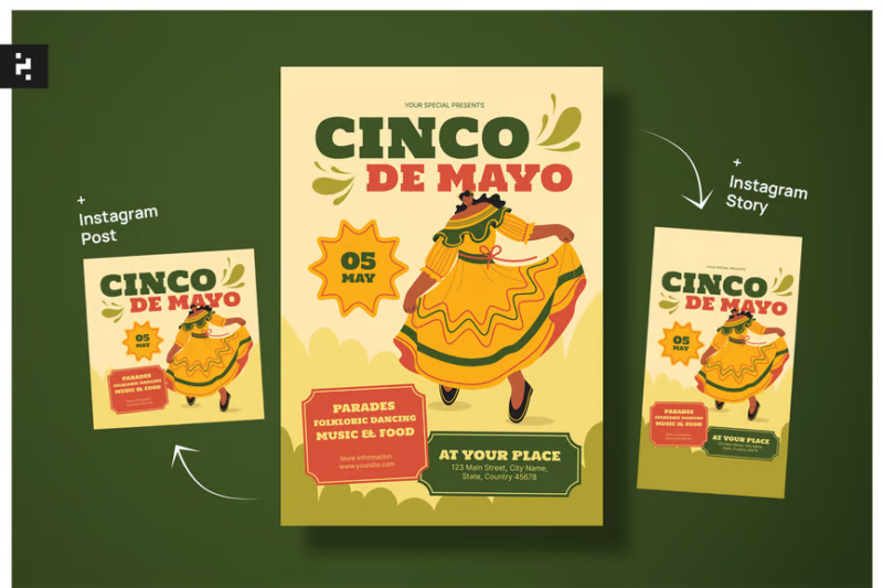 Cinco De Mayo Flyer, Print Templates ft. cinco & mayo - Envato