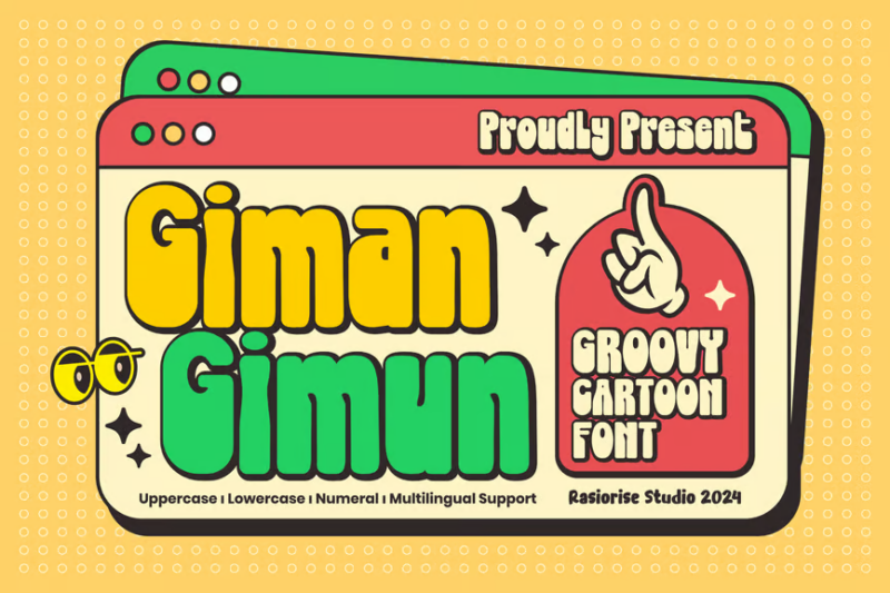 Giman Gimun Groovy Cartoon Font