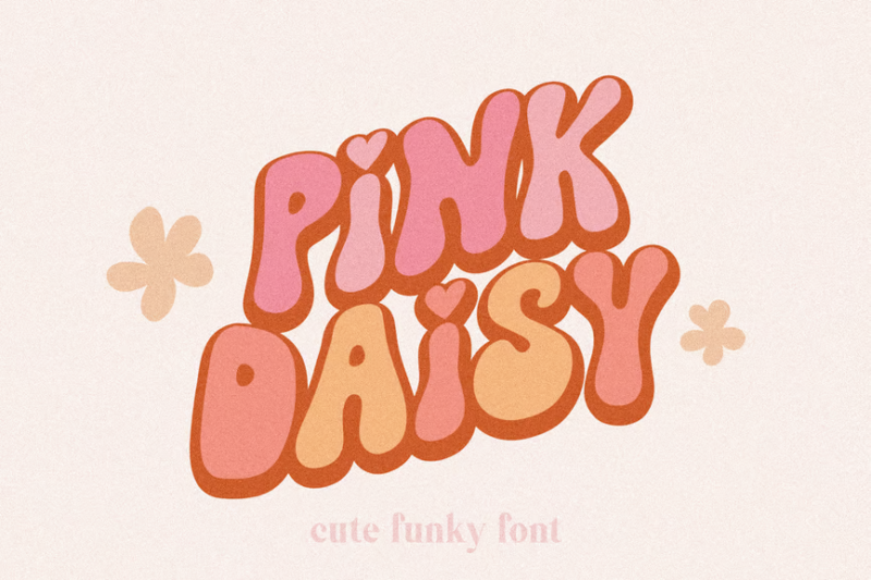 Pink Daisy Groovy Font