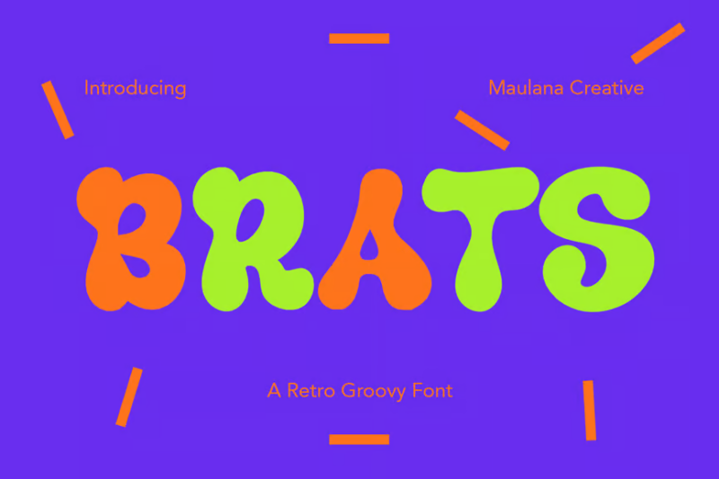 Brats Retro Groovy Handwritten Display Font