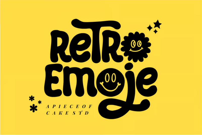 Retro Emoje - A Playful Groovy Font