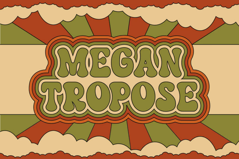 Megantropose - a Retro Groovy Font