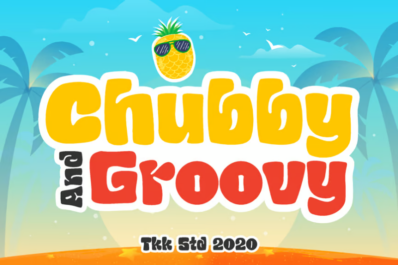 Chubby and Groovy - Kids retro font