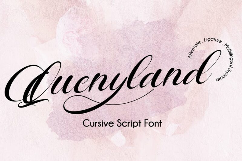 Quenyland - Cursive Script Font