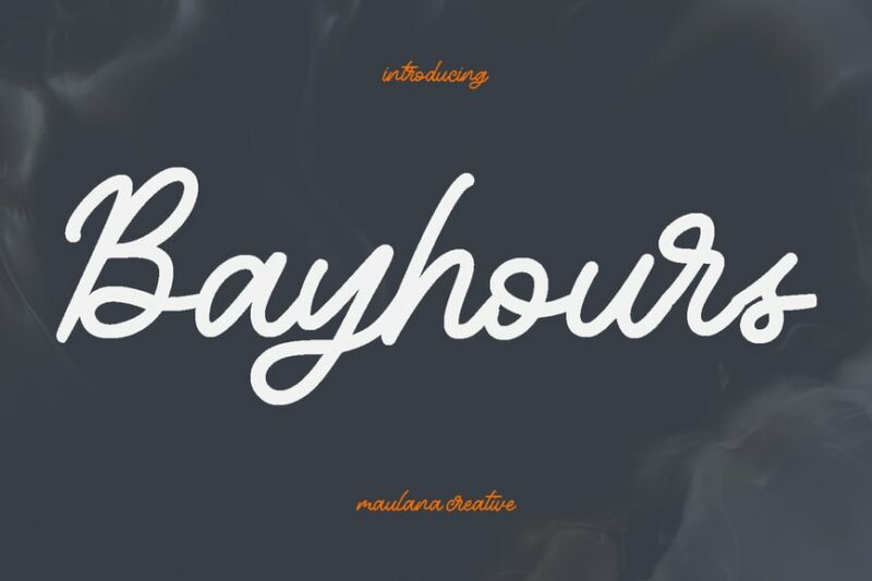 Bayhours Cursive Script Font