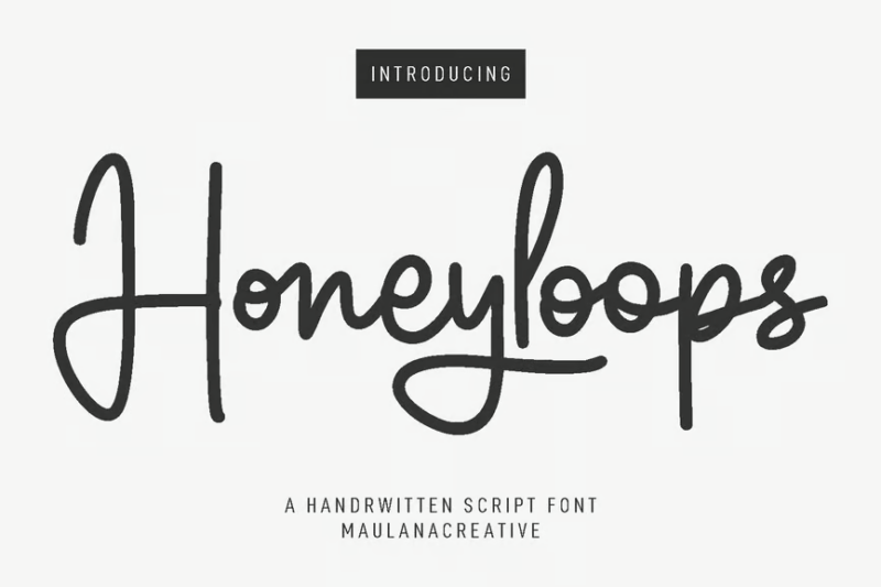 Honeyloops Handwritten Cursive Script