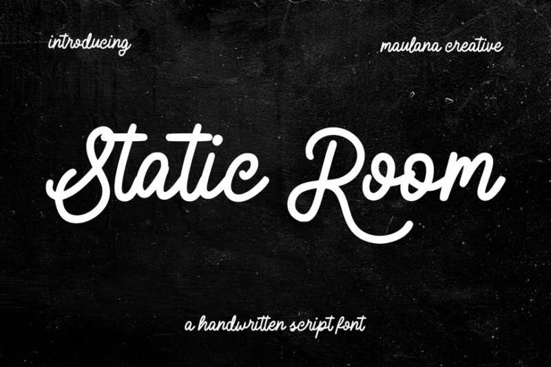 Static Room Cursive Script Font