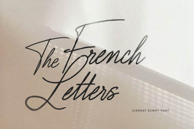 The French Letters Elegant Cursive Script Font