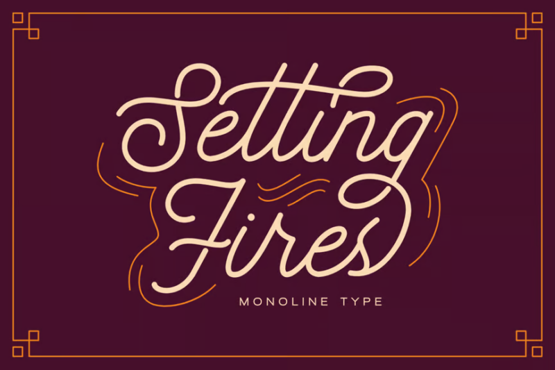 Setting Fires - Vintage Retro Script