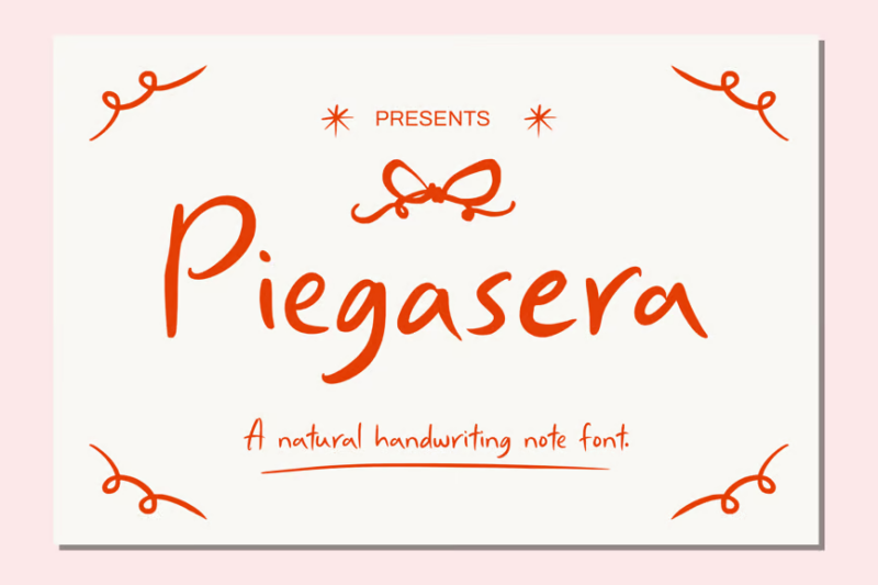 Piegasera Handwriting Font