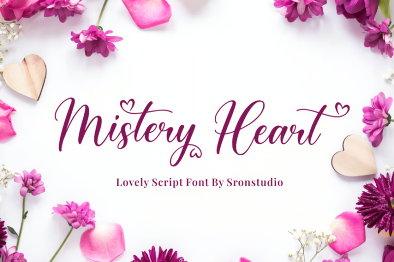 Mistery Heart - Lovely Calligraphy Font