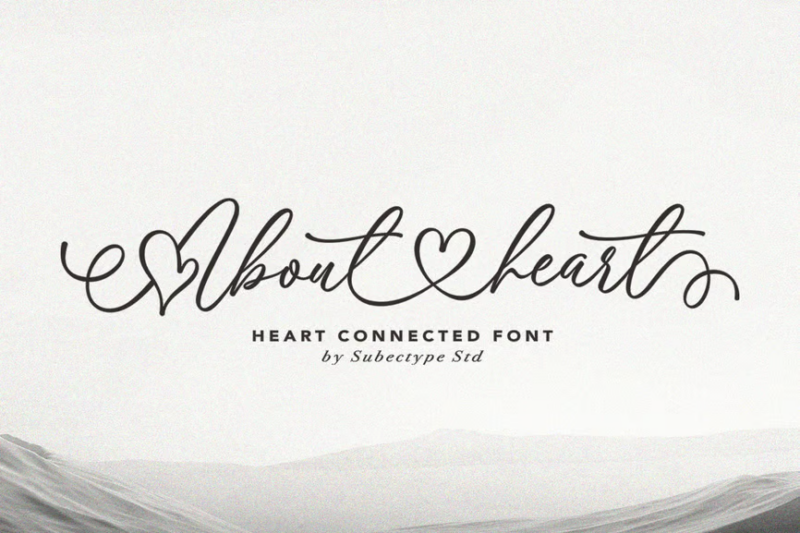 About Heart - Heart Connected Font