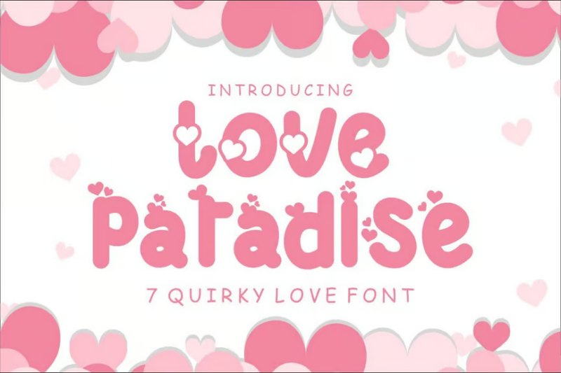 Love Paradise - 7 Quirky Love Font