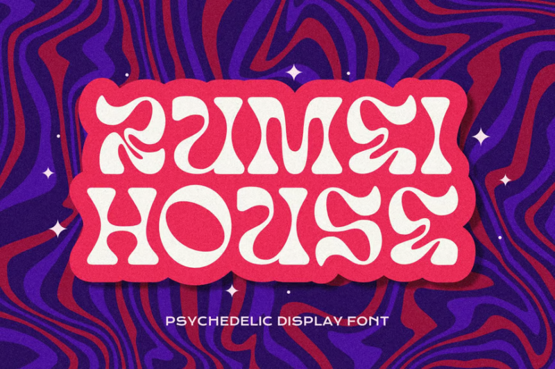 Rumei House - Psychedelic Display Font