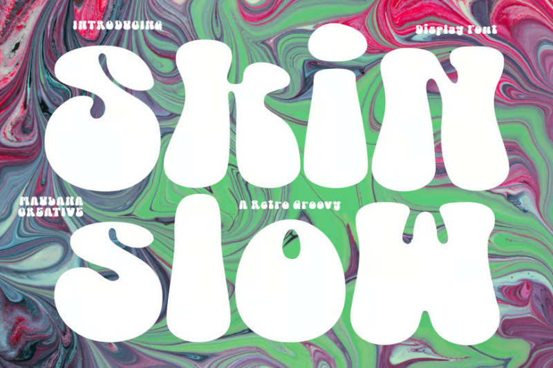 Skin Slow Retro Groofy Display Font