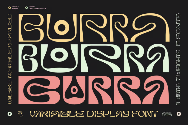 Burra - Psychedelic display font