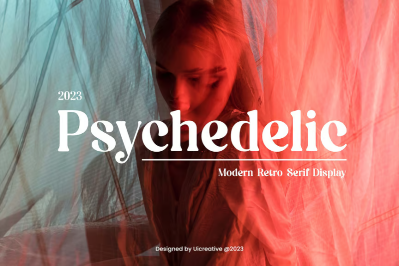 Psychedelic Modern Retro Serif Font