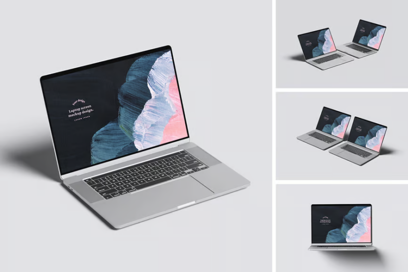 Clean Background Web Showcase Mockup