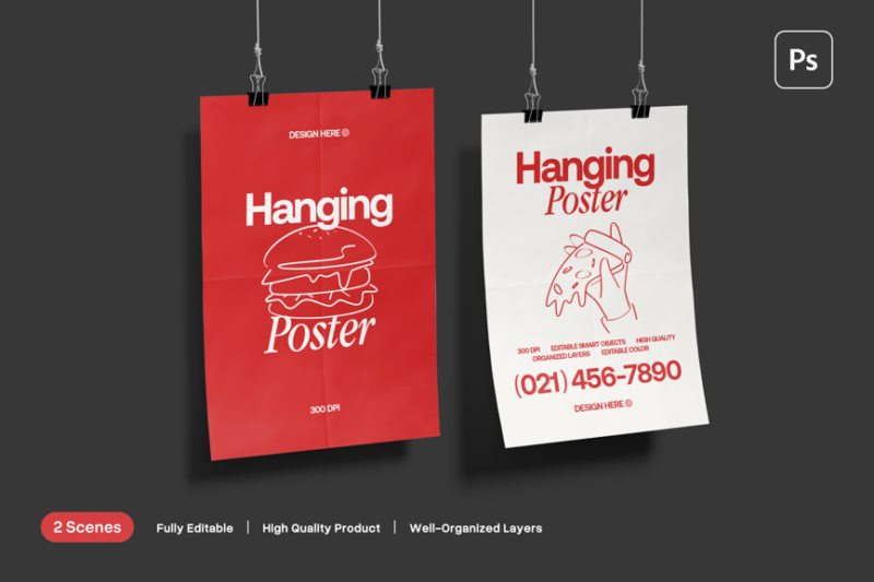 Folded Poster Mockup