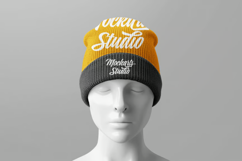 Beanie Hat Mockup With Mannequin