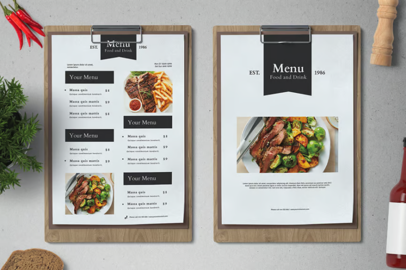 Classy Food Menu