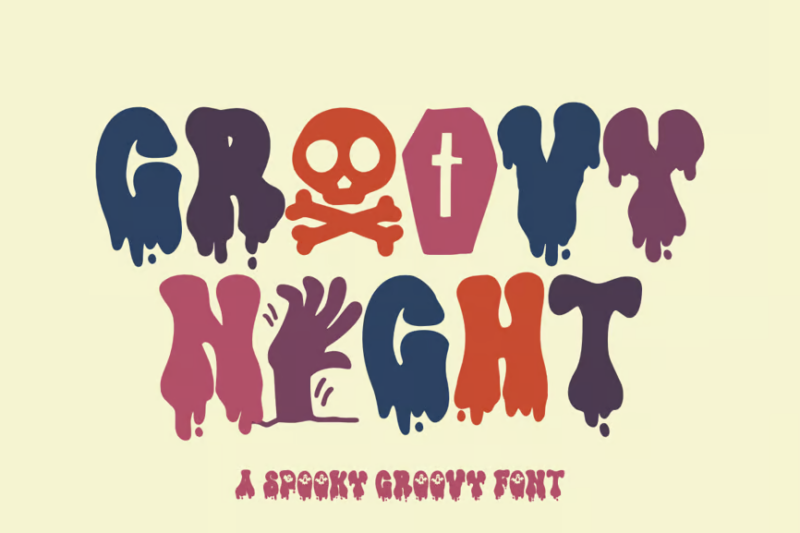 Groovy Night Halloween Display Font
