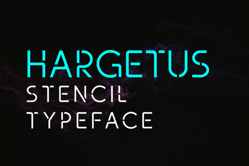 Hargetus Futuristic Stencil Typeface