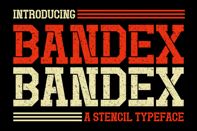 Bandex - Stencil Typeface