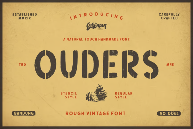 Ouders | Vintage Stencil Typeface