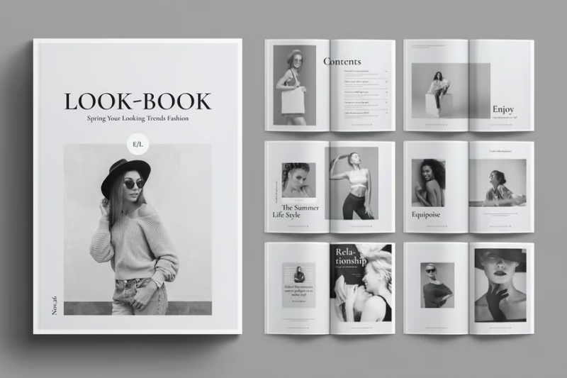 Elevated Editorial Look-book Template, Print Templates