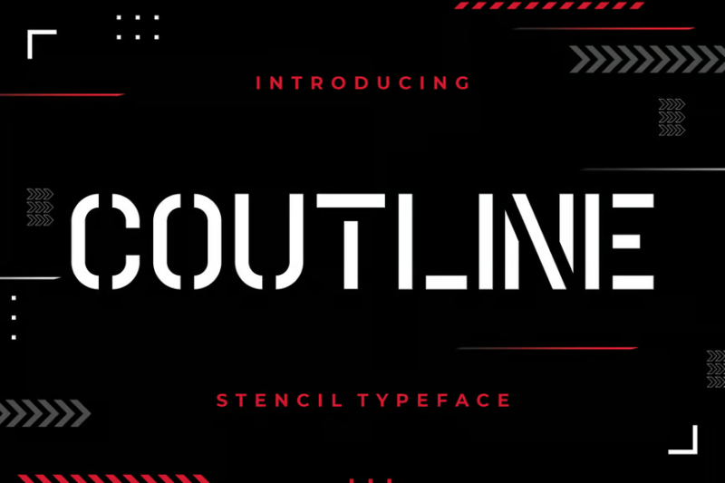 Coutline Stencil Typeface