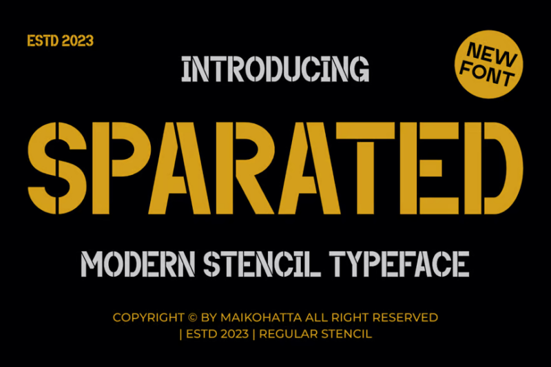 Sparated - Modern Stencil Typeface