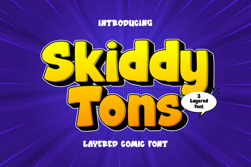 Skiddy Toons - Layered Comic Font