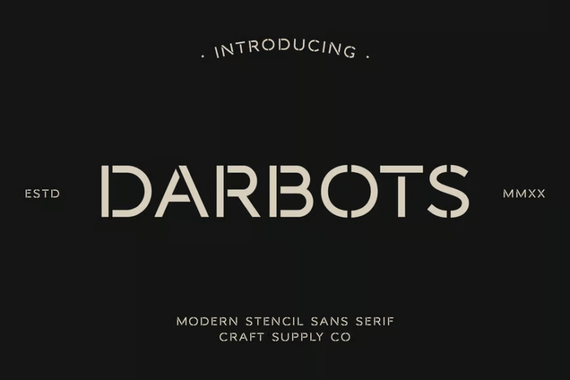 Darbots - Modern Stencil Sans Serif Font