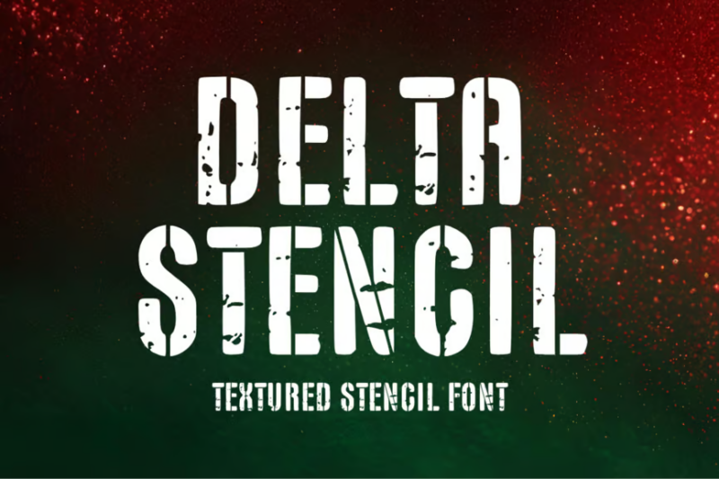 Delta - Textured Stencil Font