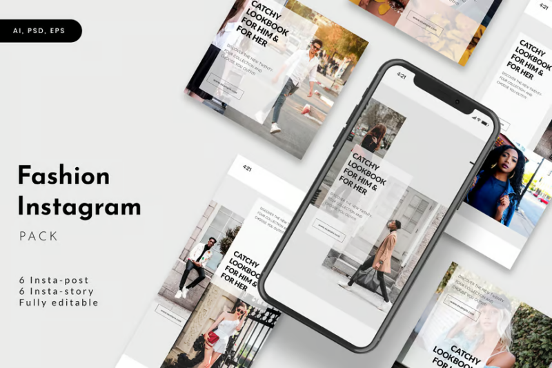 Fashion Instagram Stories & Post Pack, Social