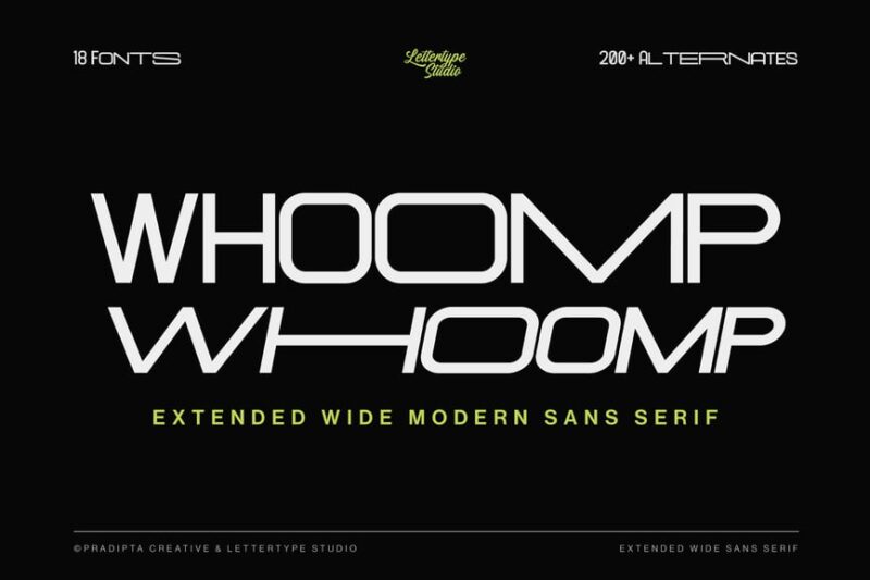 Whoomp Extended Wide Modern Sans Serif