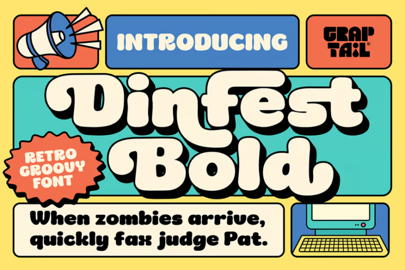 Dinfest Bold - Retro Font