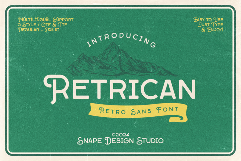 Retrican - Retro Sans Font
